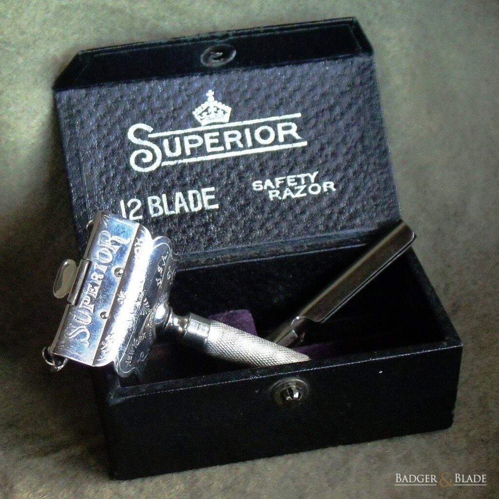 Superior Razor and stropping extension on box
