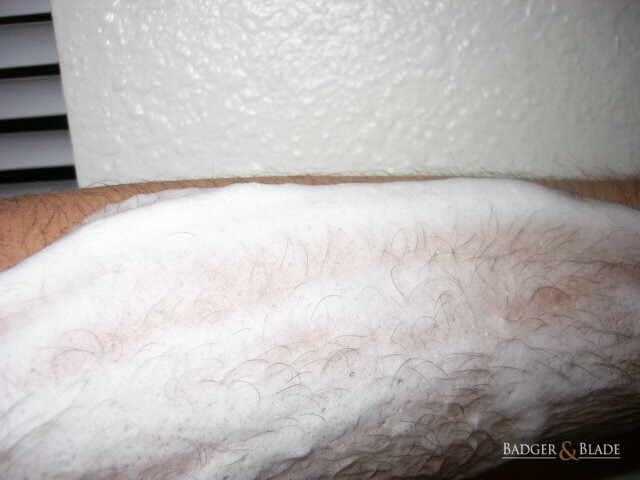 Musgo lather on arm