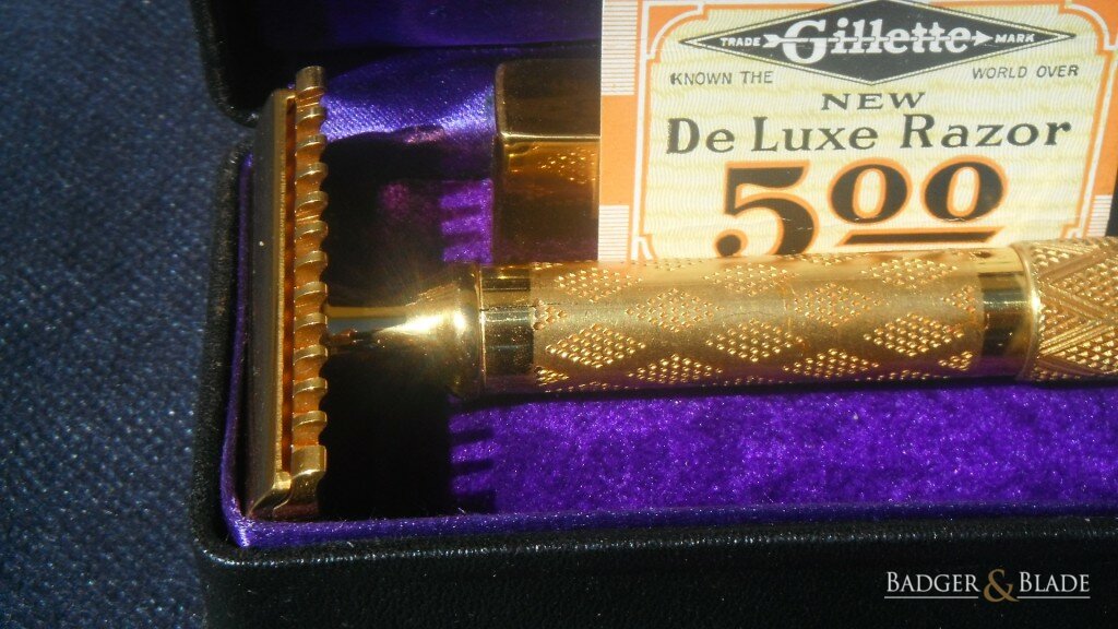 NOS Gillette 1930-31 Criterion Gold ‘New Deluxe’ Razor Set